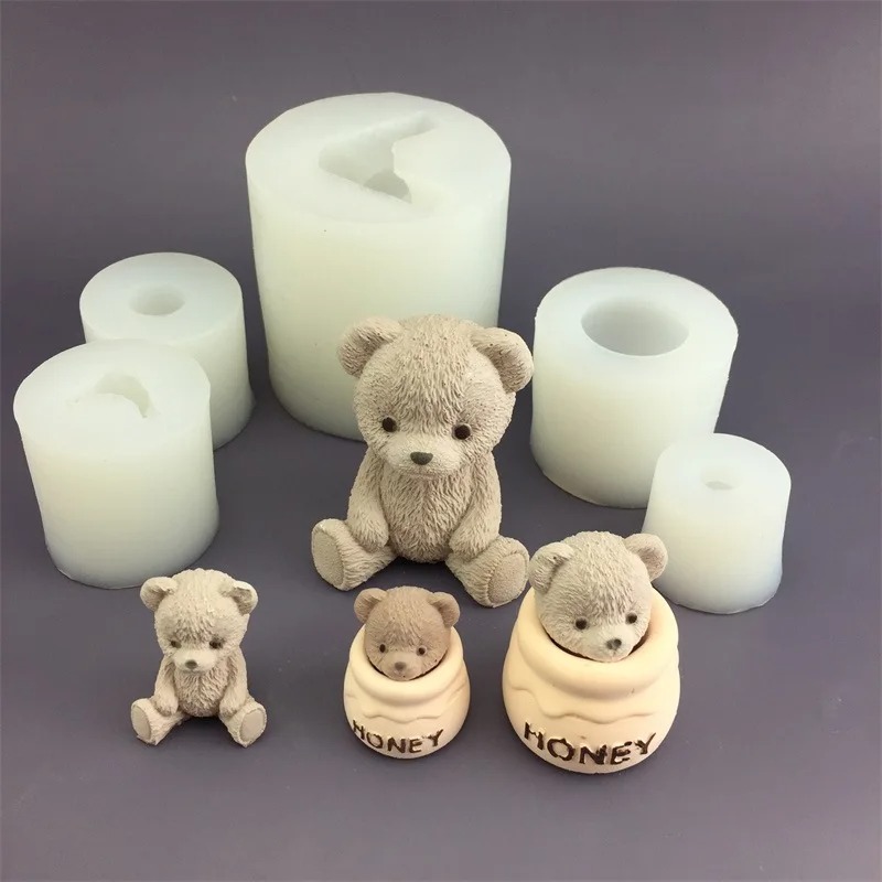 Candle Making Supplies Jars - Cute Bear Honey Jar Silicone Candle