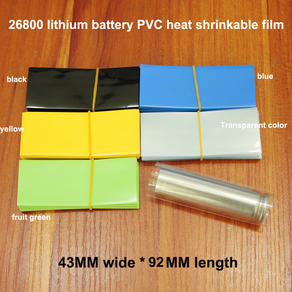 Shrink Sleeve Pvc - 100pcs/lot 26800 lithium battery PVC heat