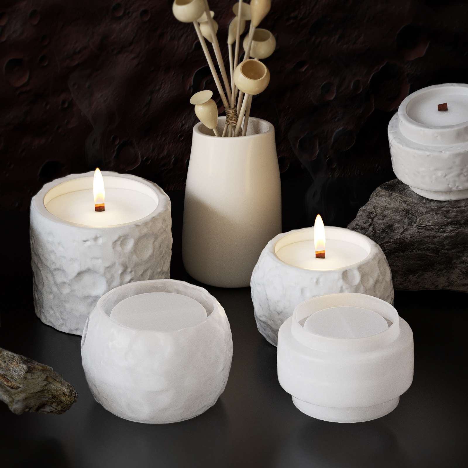 Lunar Texture Candle Jar Silic - Candle Making Supplies Jars recensione e prezzo