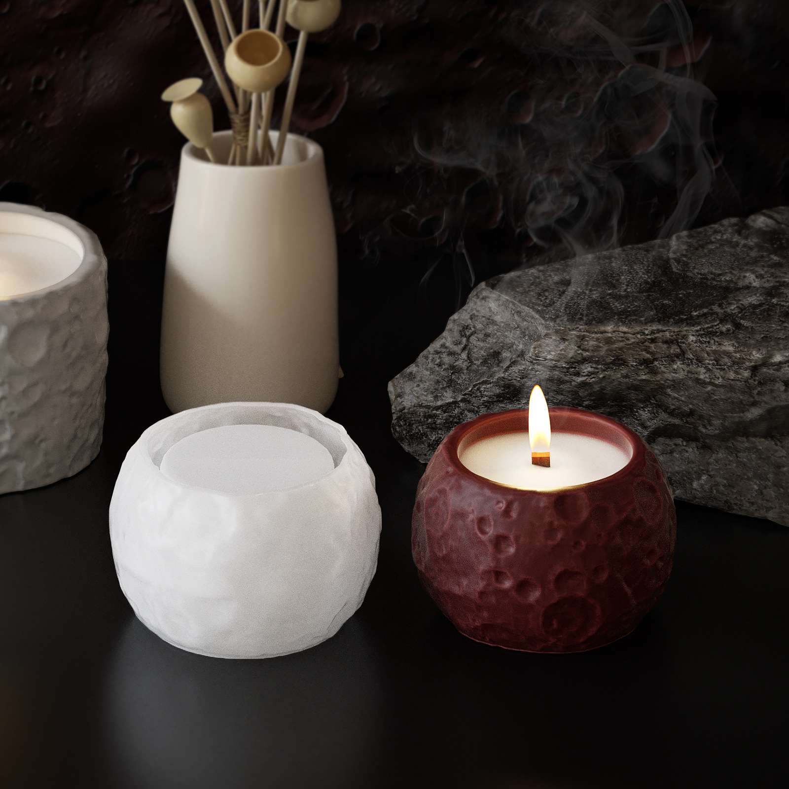 Lunar Texture Candle Jar Silic - Candle Making Supplies Jars recensione e prezzo